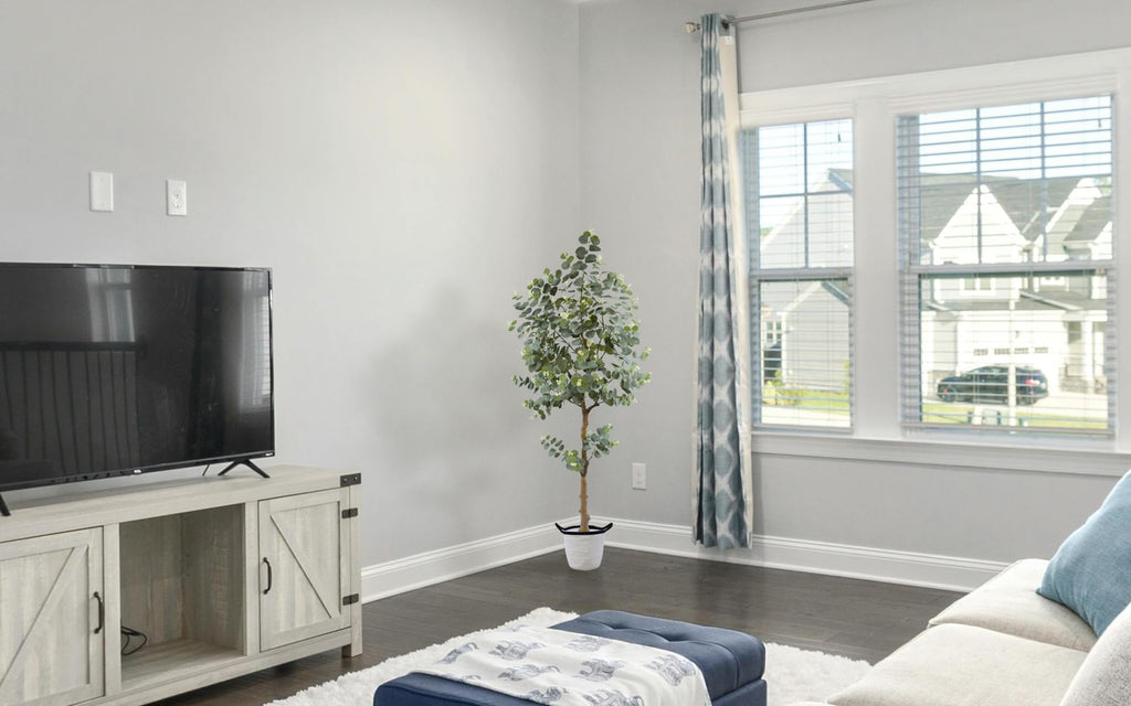 5ft Fake Eucalyptus Tree Artificial Plant with Woven Basket