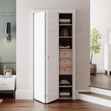 32" x 80" Paintable Bifold Door, 3-Panels Closet Doors with Hardward Kits, White Primed Surface Read