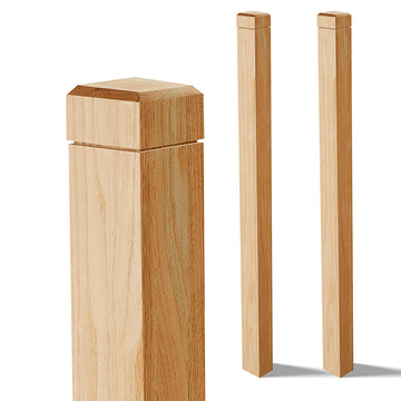 2 Pcs 3" x 48" Solid Red Oak Stair Newel Post Single Groove