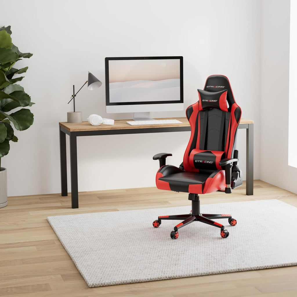 Gaming Chair Racing Office Computer Ergonomic Video Game Chair Backrest and Seat Height Adjustable Swivel Recliner