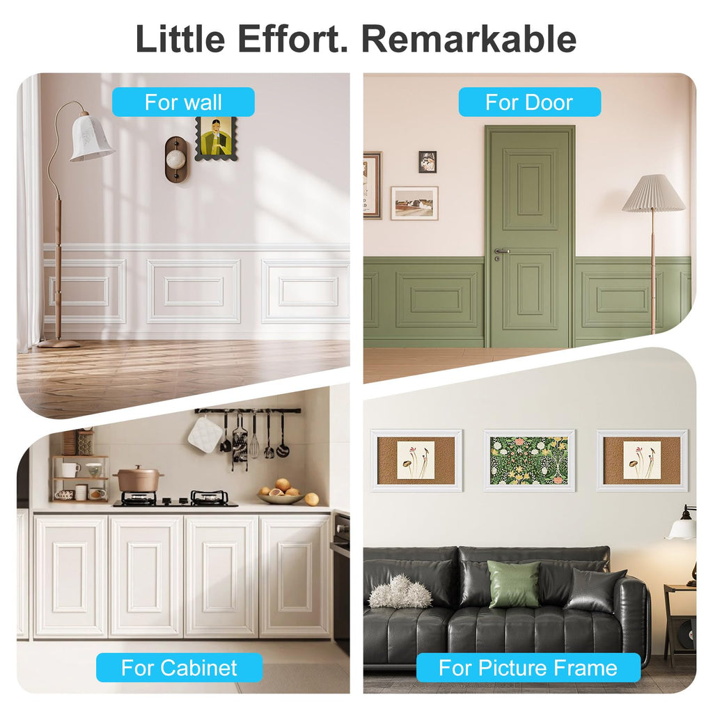Premade Peel and Stick Door Molding Trim Kit, 3 Frames Set, 30"x 20"