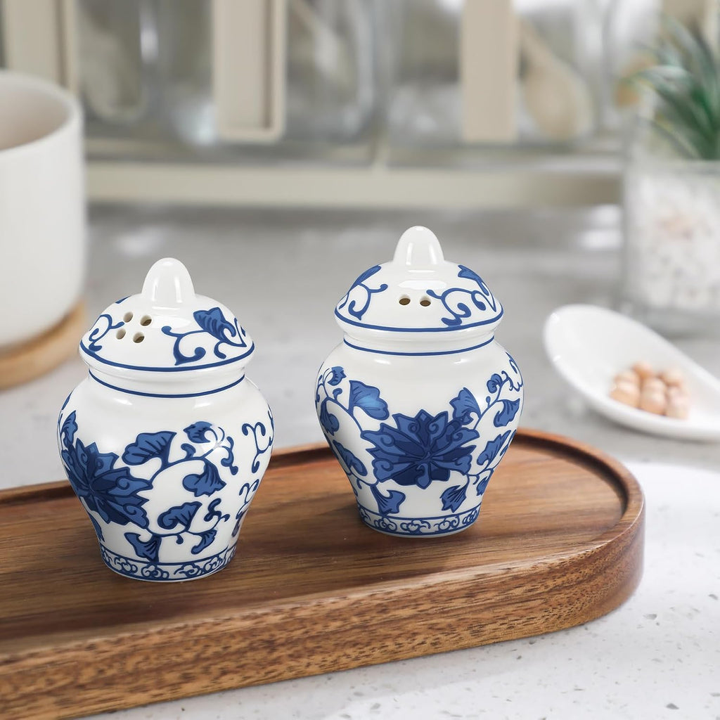 Chinoiserie Mini Ginger Jar Salt and Pepper Shakers Set - Set of 2