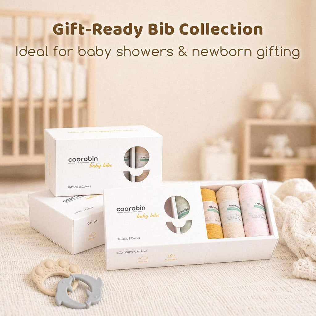 Pack Muslin Baby Bibs for Drooling and Teething