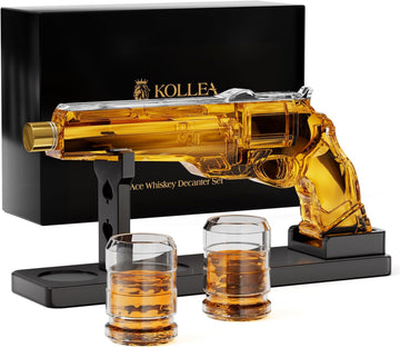 Gun Whiskey Decanter Sets for Men, Liquor Decanter Set with Shot Glass, Handcrafted Birthday Gifts for Men Dad