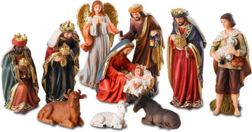 Nativity Set for 11 Pcs, 7.6" Christmas Nativity Scene Holy Family Set Resin Figurines Collectible for Holiday