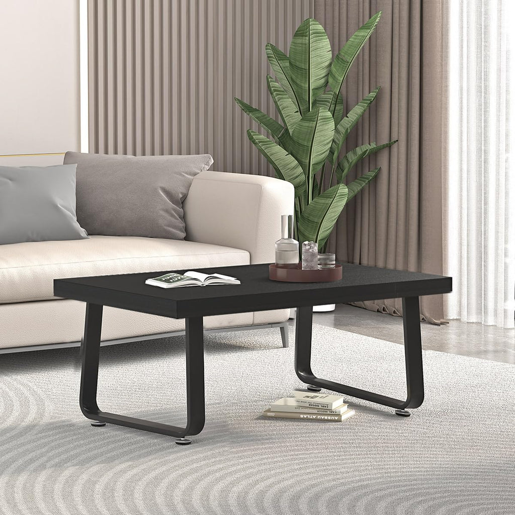 39" Wood Rectangle Coffee Table, Black Oak