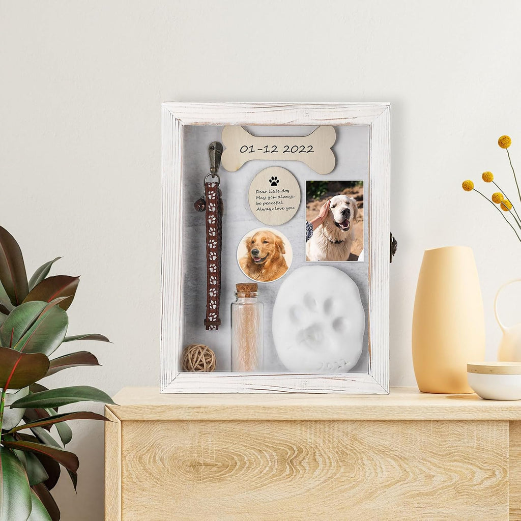 Pet Memorial Shadow Box Kit for Dog Cat, Retro, 6.8 x 8.8 Inch