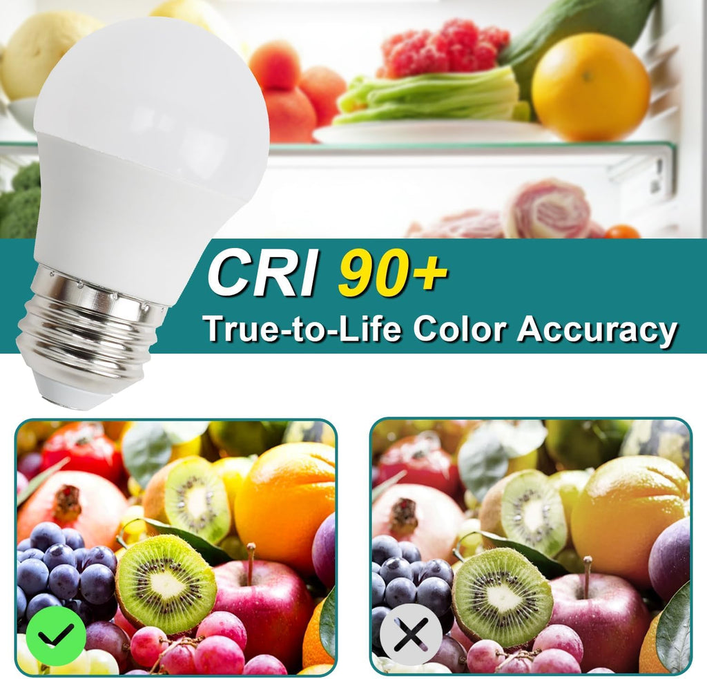 2PCS E26 5W Freezer Refrigerator LED Light Bulbs Compatible with Whirlpool Frigidaire Maytag Jenn-Air Amana Replace#