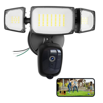 Floodlight Camera Outdoor - 2K QHD Security Cam with Motion-Activated Flood Lights, Custom Detection Zones, Color