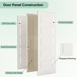 36"x80" 5-Panel Shaker Style White Primed Hollow Core Interior Molded Door Slab, NOT Pre-drilled and NOT Included