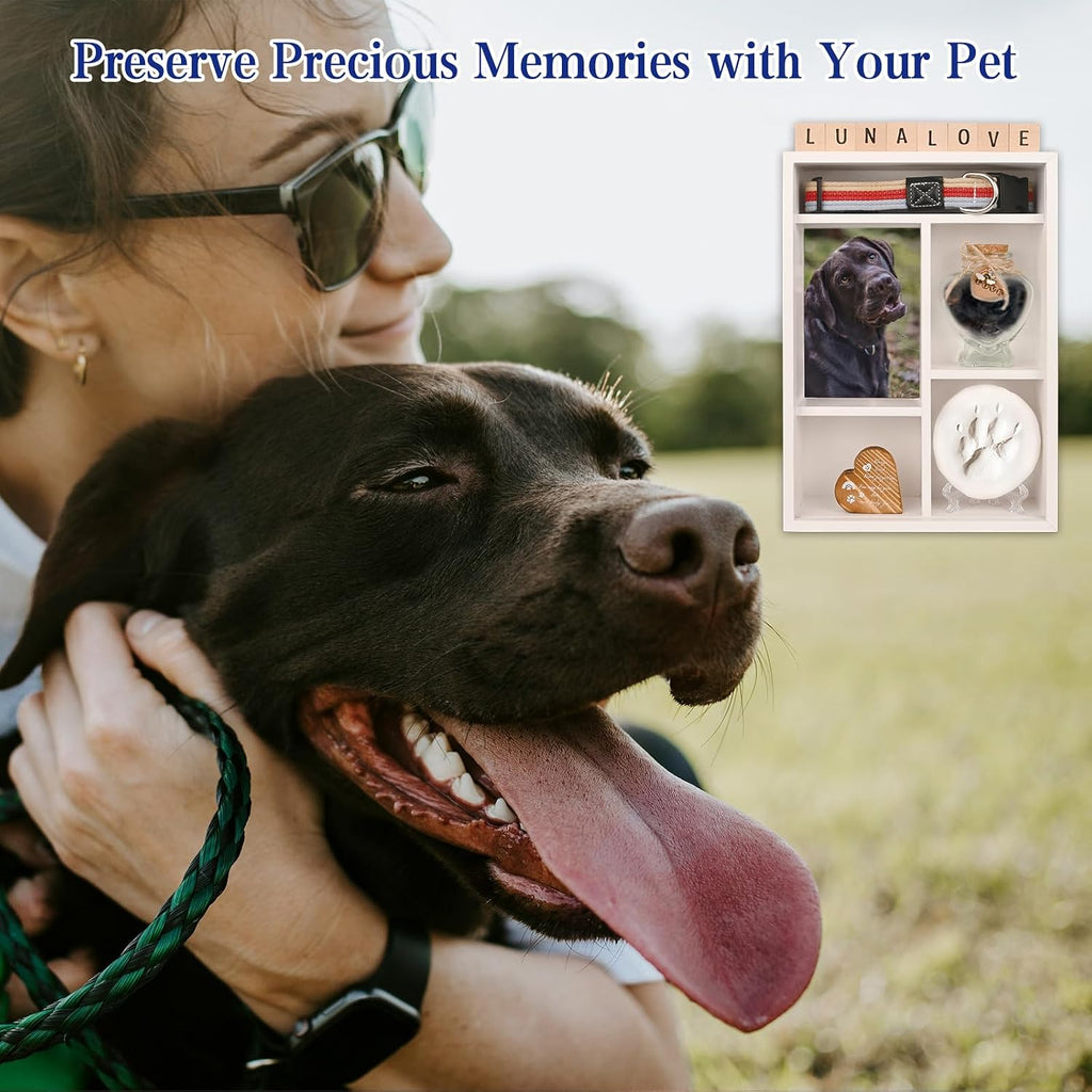 Pet Memorial Shadow Box with Shelves 8.5 X 12 X 3