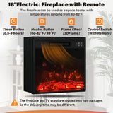 Corner Fireplace TV Stand for Television up to 55" with Storage Cabinets, Entertainment Center