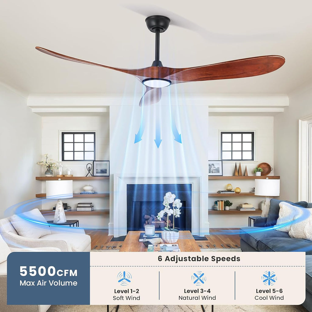 60 Inch Outdoor Ceiling Fan with Light and Remote