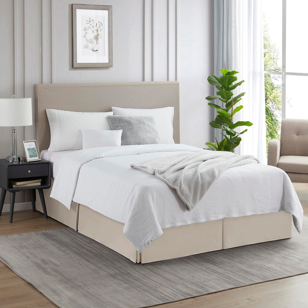 Bed Skirt - Bed Skirt 14 Inch Drop - Brushed Microfiber Bed Skirts - Hotel Quality Pleated Bed Skirt