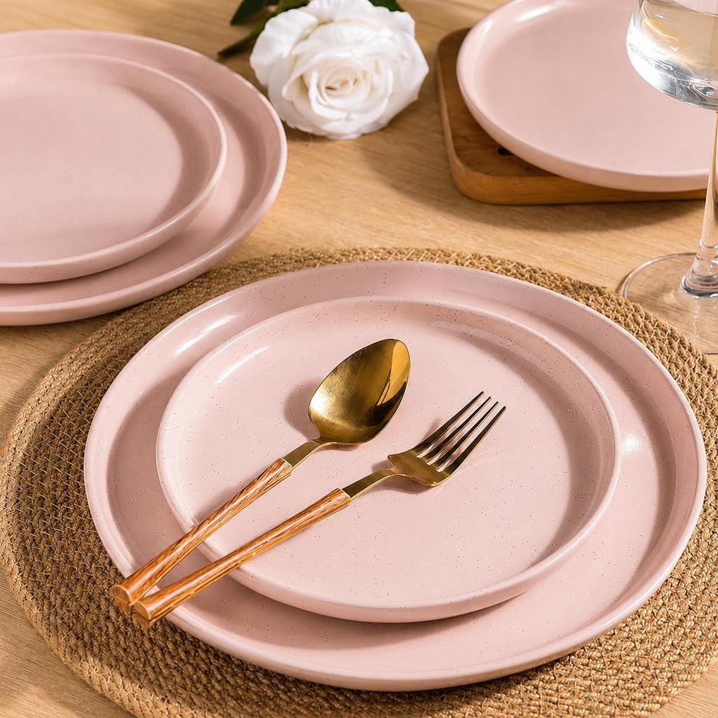 24-Piece Stoneware Dinnerware Set for 6, Plates, Pasta Bowls & Bowls
