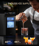 Nugget Ice Maker Countertop, Smart Pebble Ice Machine with APP Control, 44 lbs Per Day Soft Pellet Chewable Ice