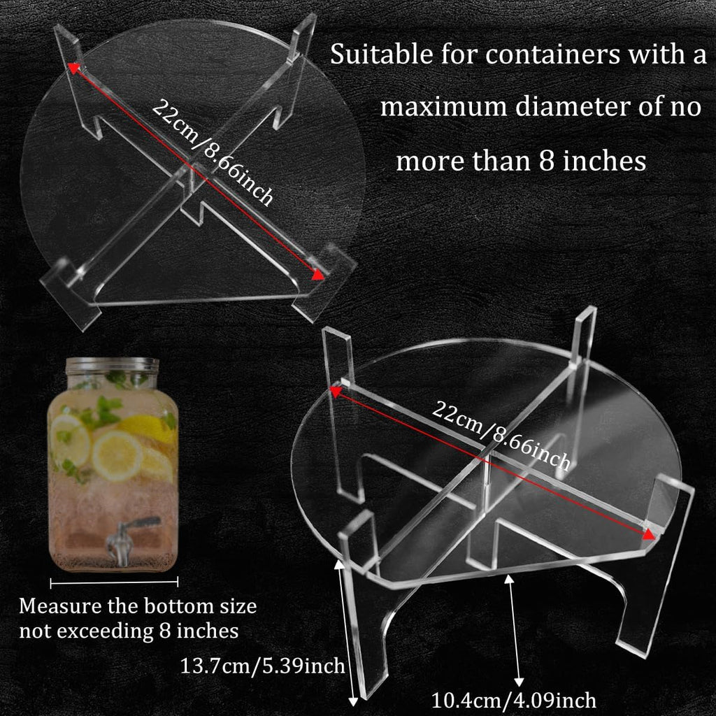 Acrylic Beverage Dispenser Stand, Glass Water Juice Drink Beverage Dispenser Floor Pitcher Stand Base for Parties