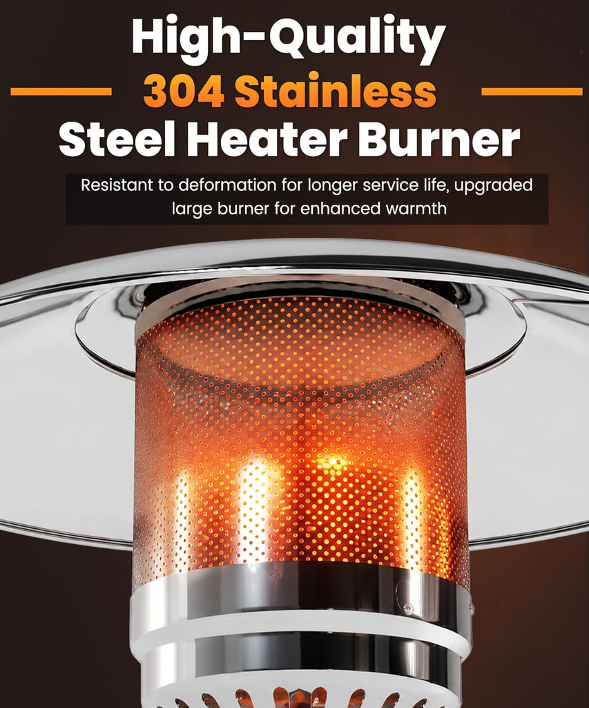 Patio Heater 50,000 BTU Outdoor Propane Heater with Wheels | Freestanding Outdoor Propane Heater with Weight Base