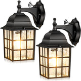2-Pack Dusk to Dawn Outdoor Wall Lantern, Exterior Light Fixtures with Photocell Sensor, Black Wall Light Waterproof