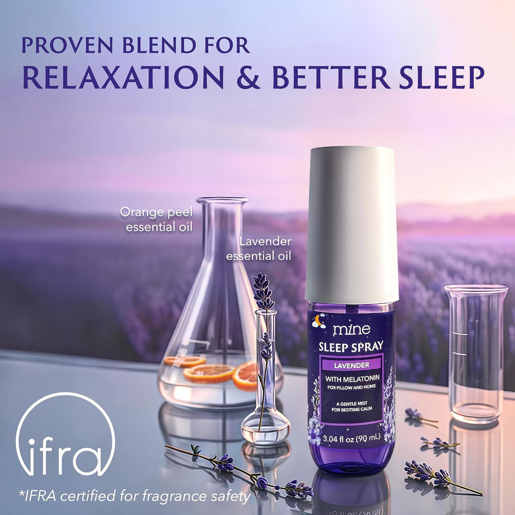 Lavender Sleep Spray with Melatonin - Natural Pillow Mist for Deep Sleep - Calming Lavender Linen Bed Spray - Set of 304