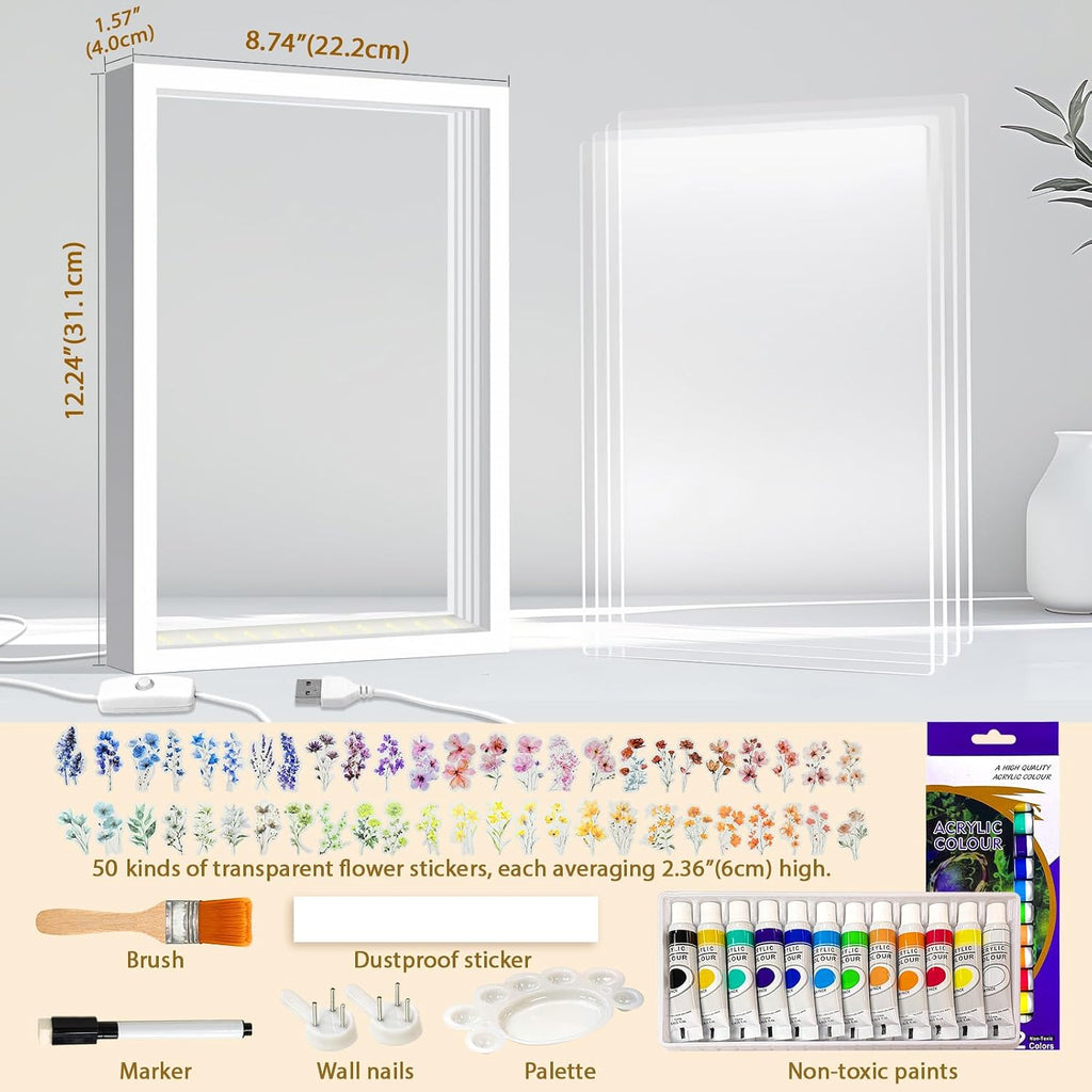 Family Handprint Kit with Light Handprint Frame Kit for New Parents Newborn