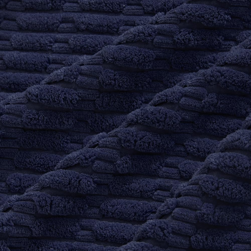 2 Packs Navy Blue Decorative Throw Pillow Covers 14x24 Inch Couch Bed Sofa, Soft Corduroy Square Cushion Case 35x60