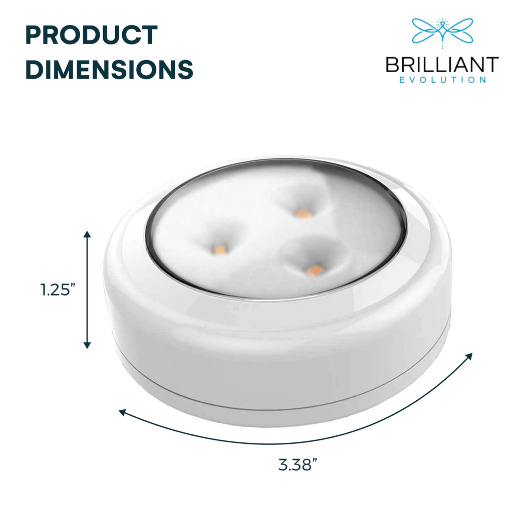 Stick On Push Lights - 6 Pack Remote Controlled LED Lights Under Cabinets - DIY Stick On Lights for Closet, Counter