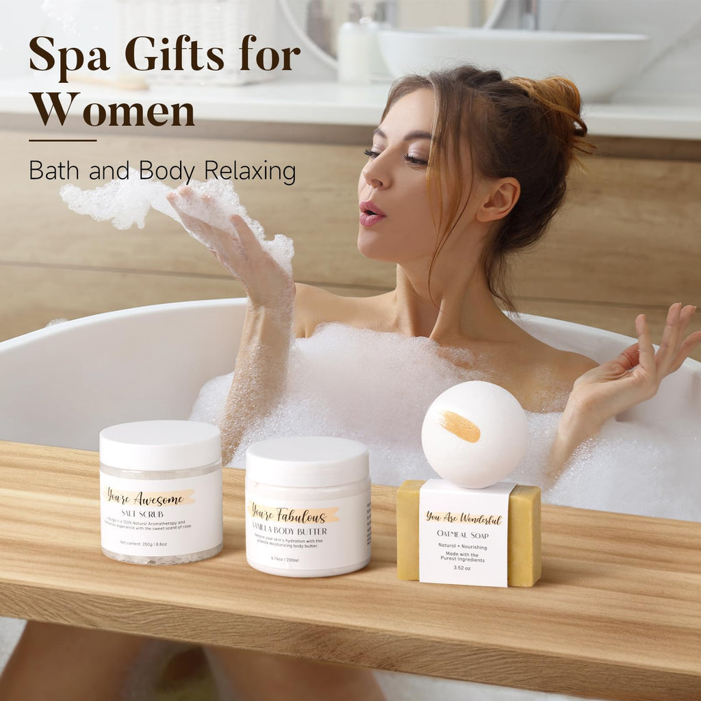 Spa Gifts for Women 13Pcs Mothers Day Gifts Happy Birthday Gift Baskets, Christmas Relaxing Home SPA Kit Bath Set