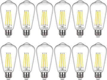 Edison Bulbs, E26 LED Bulb ST58 Filament Clear Non-Dimmable Vintage Light Bulbs 60W Equivalent 700LM Daylight White