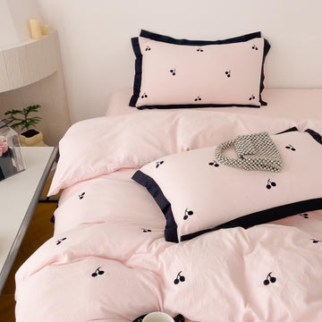 Cute Coquette Duvet Cover Set 3 Pcs(1 Duvet Cover with 2 Pillowcases), Soft Brushed Wash Fall Winter Duvet