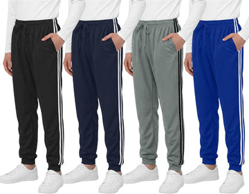 4 Pack Boys Mesh Athletic Pants Kids Lightweight Sweatpants Jogger