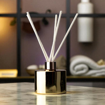 Luxury Gold Empty Reed Diffuser with 5 Reeds - Made in USA