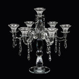 7 Arm Crystal Floor Candelabra Wedding Table Centerpieces,14 Inches Tall Candlesticks Candle Holder Stand for Dinner