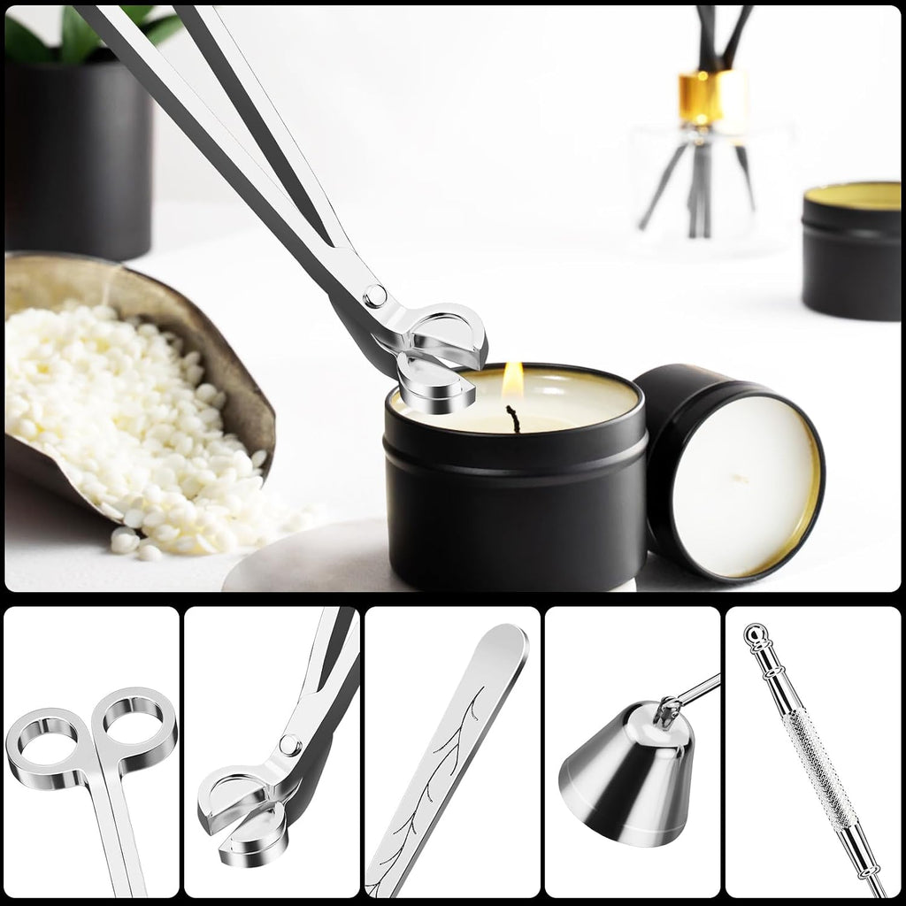 Candle Wick Trimmer, Candle Snuffer and Wick Dipper & Candle Accessory Set, 3 in 1 Candle Care Kit for Candle Lover