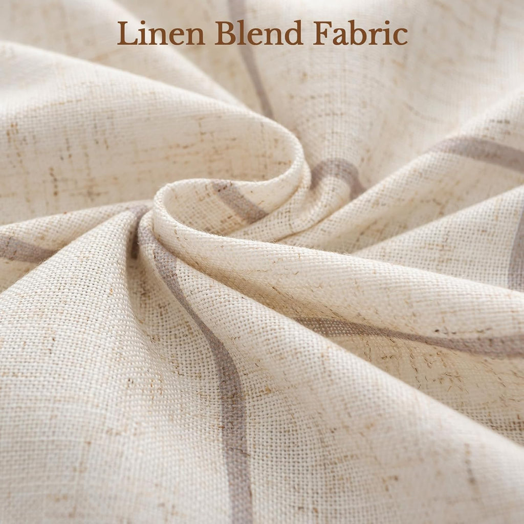 Plaid Pinch Pleated Curtains - Modern Luxury Linen Buffalo Blackout Drapes, Thermal Insulated Double Layer Window
