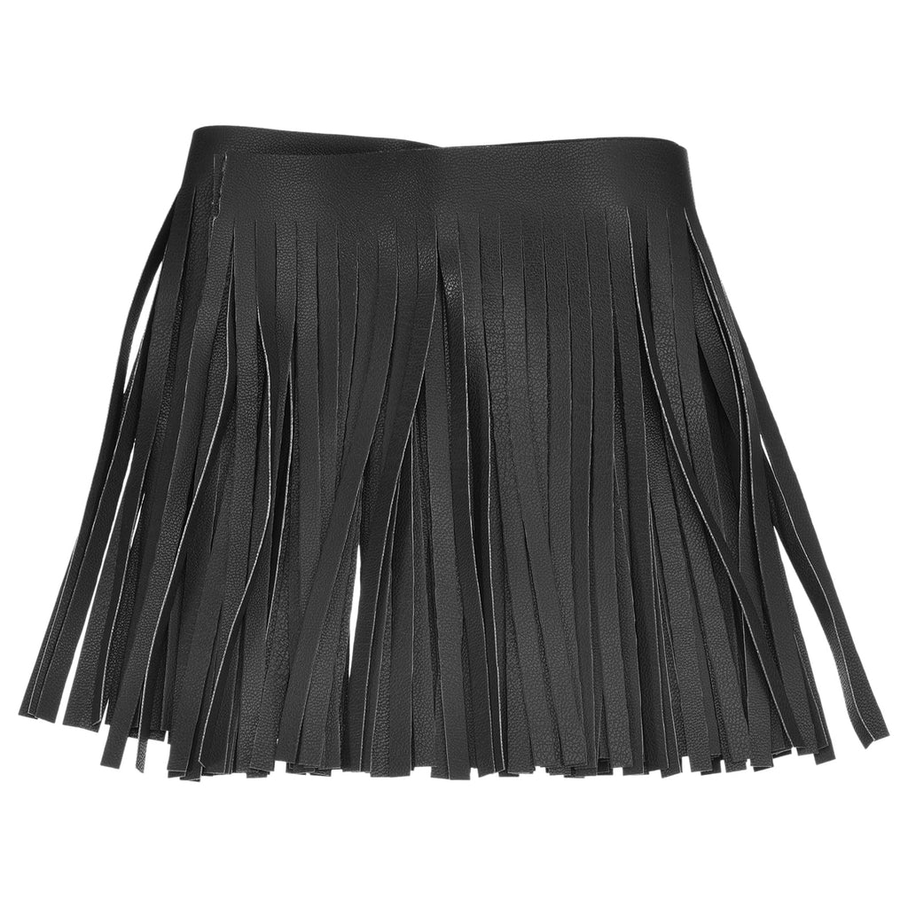 6 Inch PU Leather Suede Fringe Trim Double Side Leather Sewing Tassel Fringe for DIY Sewing Dress Crafts Skirt - 1 Yard