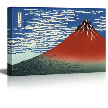 Red Fuji (Mount Fuji in Clear Weather with a Southerly Breeze) by Katsushika Hokusai - Canvas Print Wall Art Famous