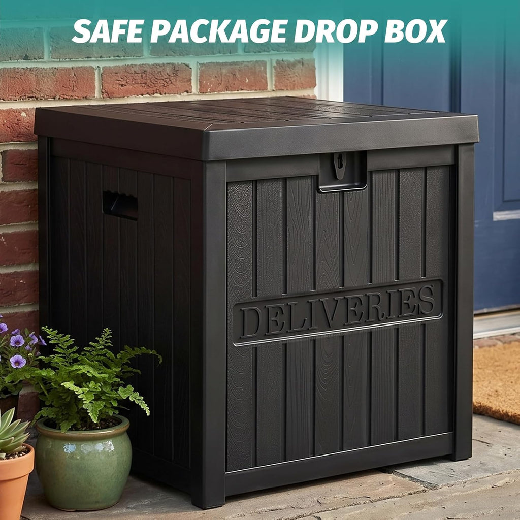 51 Gallon Package Delivery Box Secure Parcel Drop Box, Waterproof Deck Box