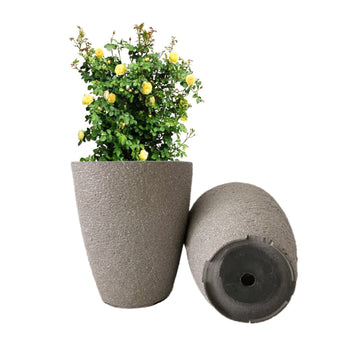 10 inch Garden Planter Lightweight Indoor Outdoor Pots with Drainage Hole for Potted Plants Flowers Greenery, Set of