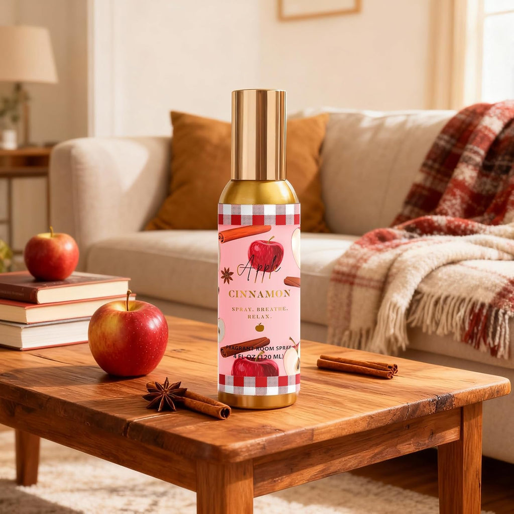 Room Spray, Bright Vanilla, Cinnamon Apple, Fir Breeze, Each 4 fl oz - Set of 3
