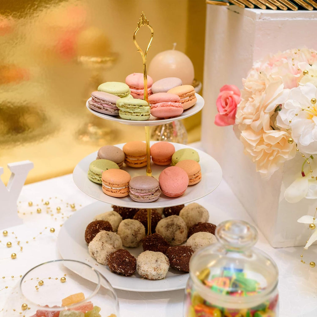 Tier Tiered Tray Hardware Kits Fruit Cake Plate Handle Fitting Hardware Rod Dessert Stand Holder Golden Crown 5 - Set of 5