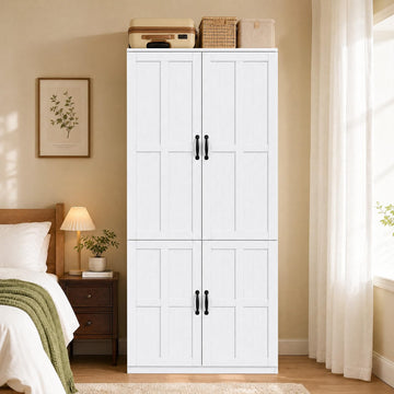 Armoire Wardrobe Closet, Farmhouse Wooden Wardrobe