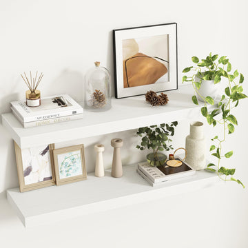 36Inch Floating Shelves, 9.3Inch Deep Rustic Wall Shelves - Extra Deeper & Thicker Wall Mounted Storage Shelf