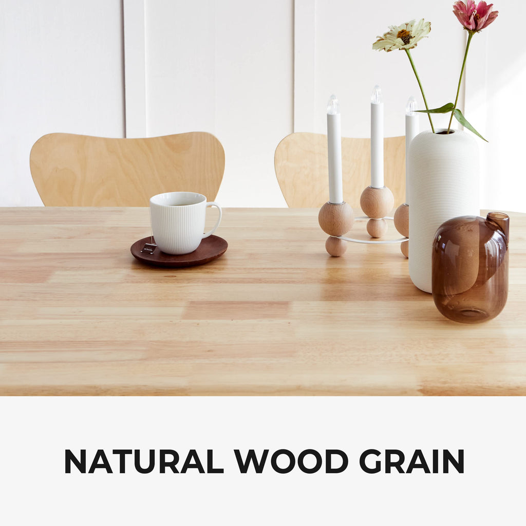 Canberra 47.2" Rectangular Wooden Dining Table/Mid Century Modern Malaysian Oak Kitchen Table (Natural-White) Table