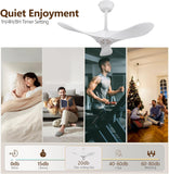 36 Inch Solid Wood Ceiling Fan with Remote,White Ceiling Fan no Light,6 Speeds,Noiseless,Reversible DC Motor,Modern Ceiling Fans without Lights for Outdoor Indoor Bedroom Farmhouse,Patios A101-B0DFTDTVZZ