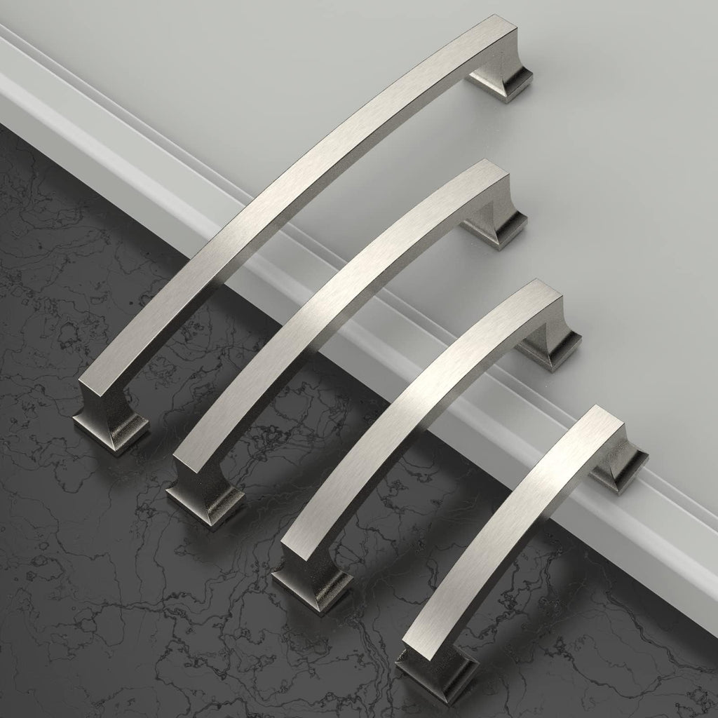 10 Pack Brushed Satin Nickel 3.75 Inch(96mm) Hole Centers Kitchen Cabinet Pulls Cabinet Hardware Kitchen Handles for