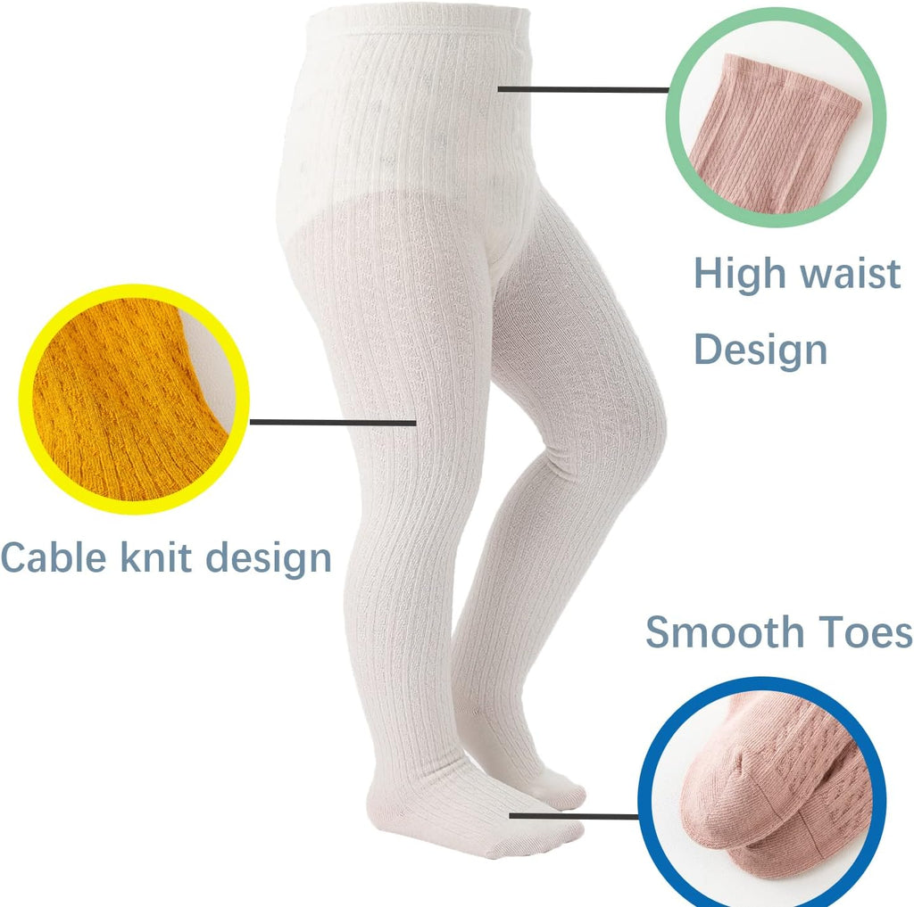 Tights Toddler Cable Knit Seamless Tights Cotton Warm Stockings