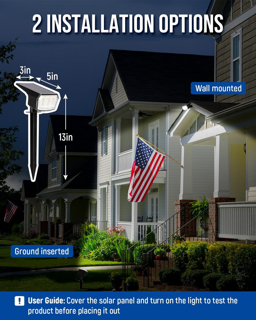 Solar Spot Lights Outdoor Waterproof, Solar Spotlights 10 Pack Cool White