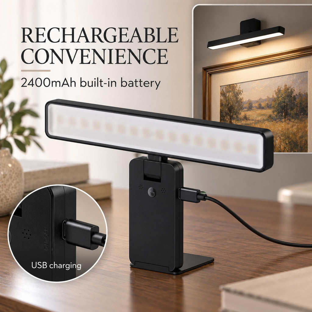 Picture Light for Wall, 7.8 inch Rechargeable LED Art Display Light