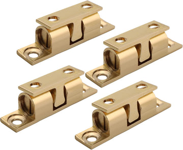 Double Roller Catch Cabinet Latches,Adjustable Double Ball Tension Roller Catch Latch Brass Cabinet Door Latch,40x24mm
